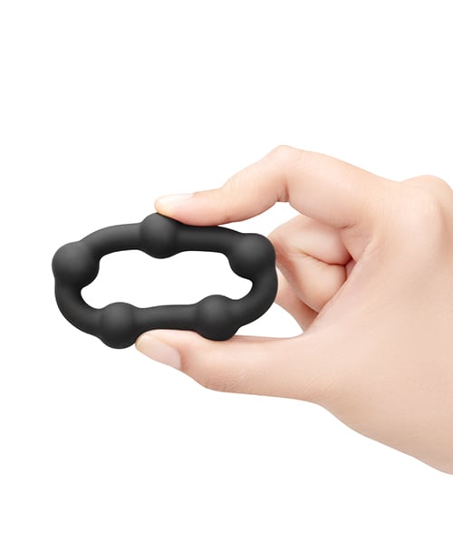 B-Vibe - Snug Silicone Cock Ring Collection (Black) - Black / Orbit
