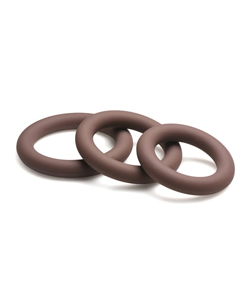Curve Novelties - Jock Silicone Cock Ring Set of 3 - Brown