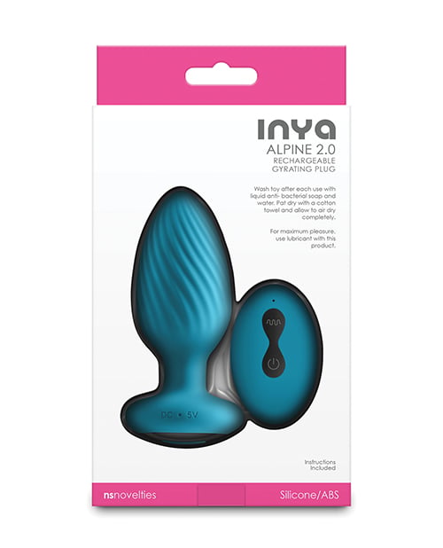 NS Novelties - INYA Alpine 2.0 Remote-Control Gyrating Anal Plug (Blue) - Blue