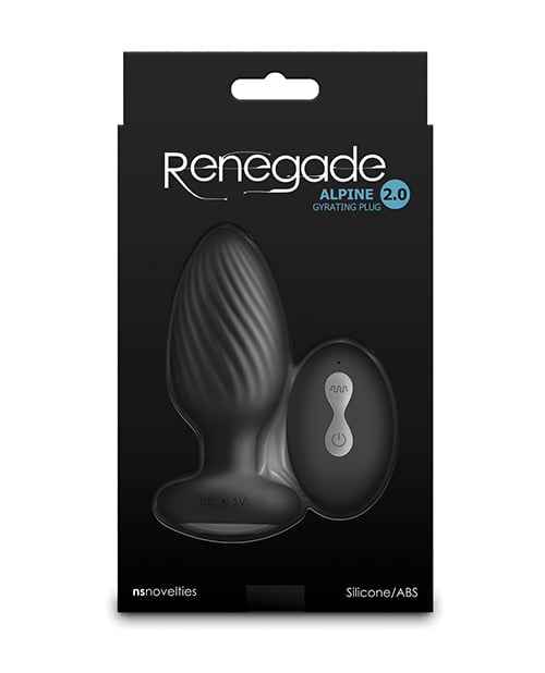 NS Novelties - Renegade Alpine 2.0 Remote-Control Gyrating Anal Plug (Black) - Black
