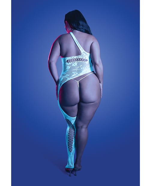 Fantasy Lingerie - Lights Get Low Floral Bodystocking & Panty (White) - White / Queen Size