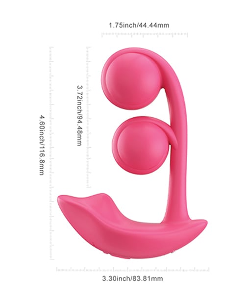 Honey Play Box - Melody Twin Balls Dual-Action Rabbit Vibrator (Pink) - Pink