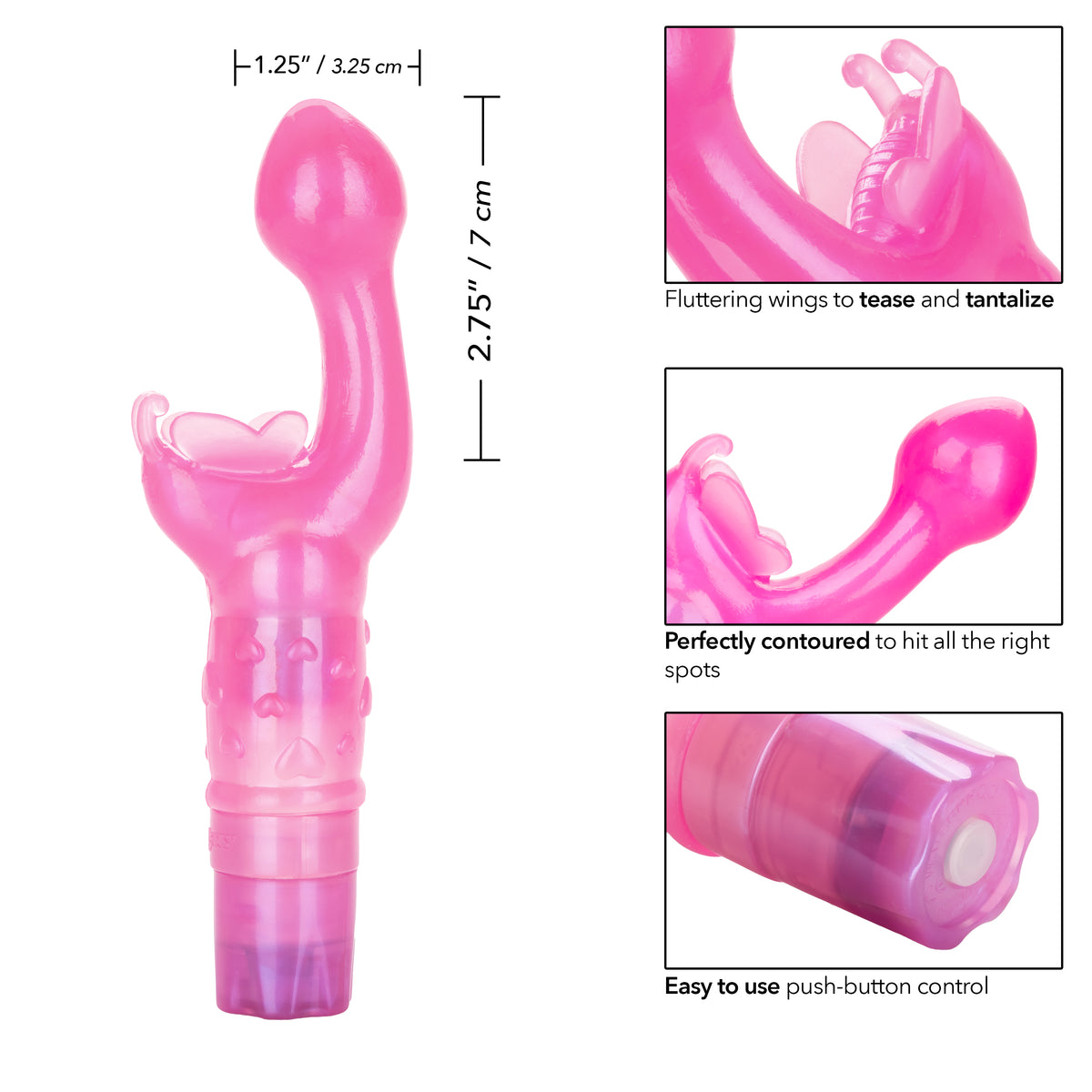 CalExotics - Butterfly Kiss Rabbit Vibrator (Pink) - Pink