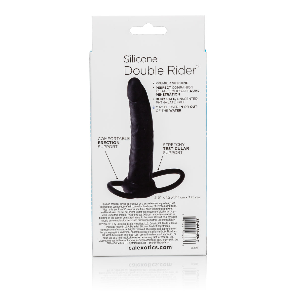 CalExotics - Double Rider Silicone Cock Ring (Black) - Black