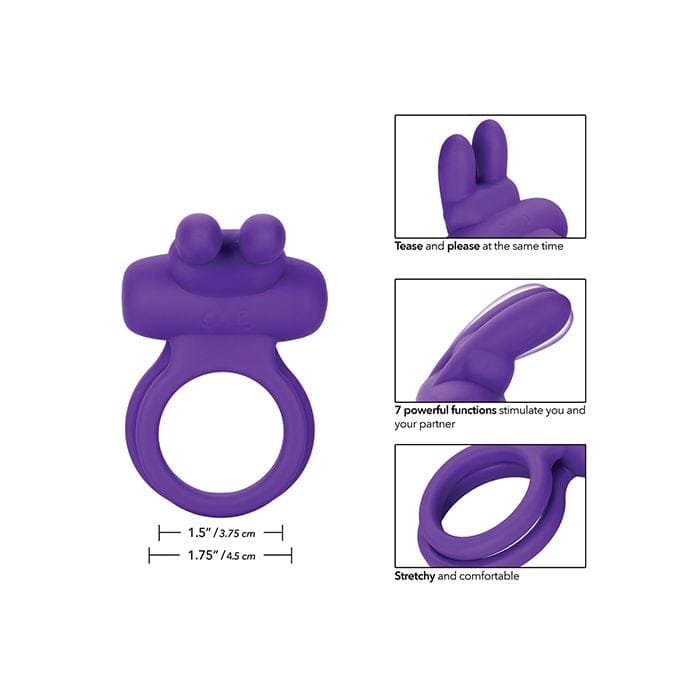 CalExotics - Rockin’ Rabbit Remote-Control Vibrating Cock Ring (Purple) CE2251 CherryAffairs