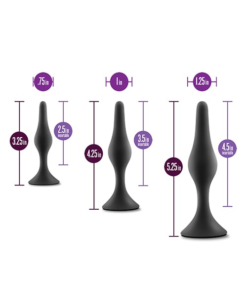 Blush Novelties - Anal Adventures Platinum Beginner Anal Plug Kit (Black) BN1189 CherryAffairs