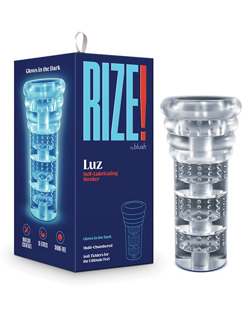 Blush Novelties - Rize Luz Glow-in-the-Dark Masturbator (Clear) - Clear