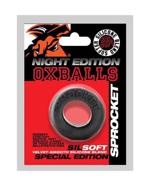 Oxballs - Sprocket Comfort No-Roll Cock Ring (Black) OX1071 CherryAffairs