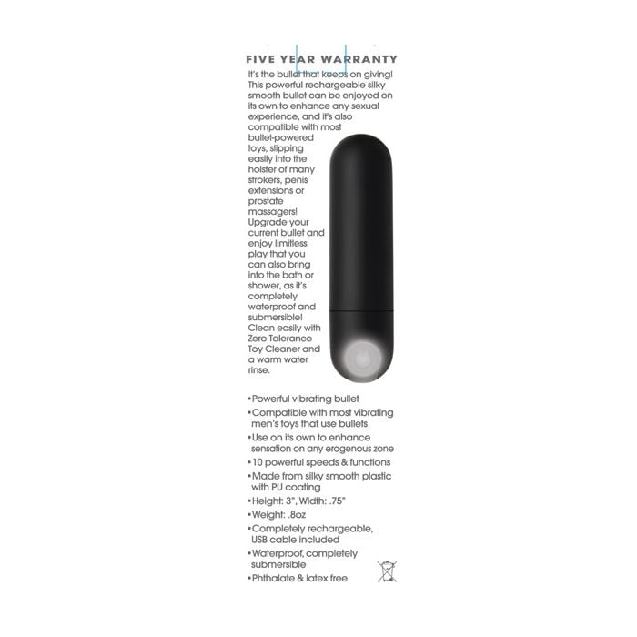 Zero Tolerance - All Powerful Rechargeable Bullet Vibrator - Multi Colour