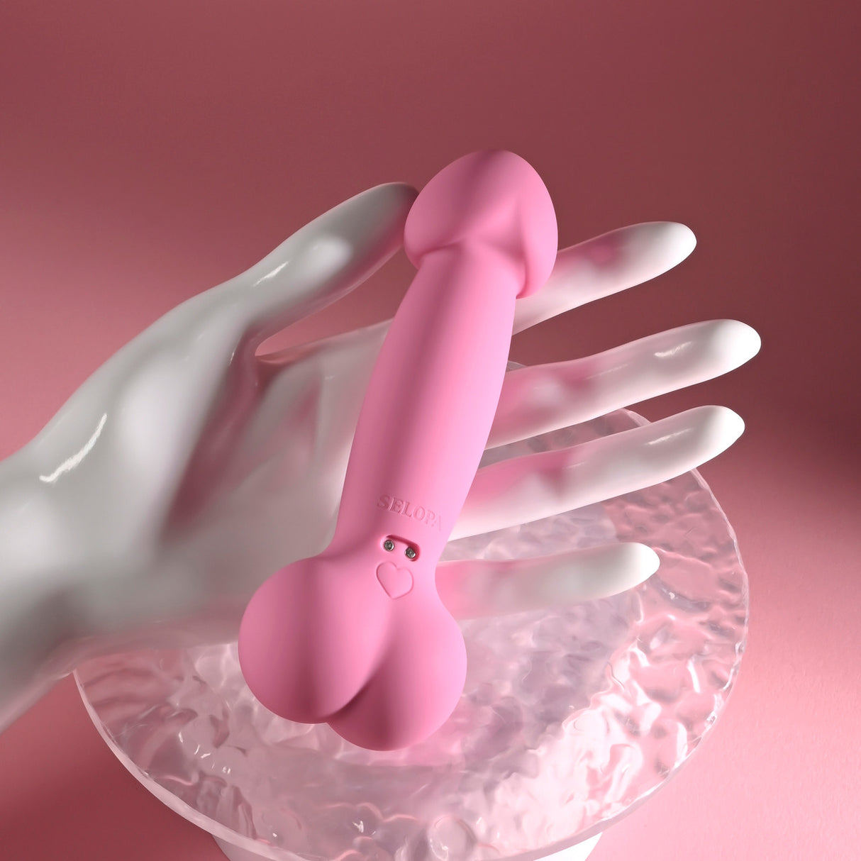 SELOPA - A Bit Nutty Rechargeable Realistic Dildo Vibrator (Pink)