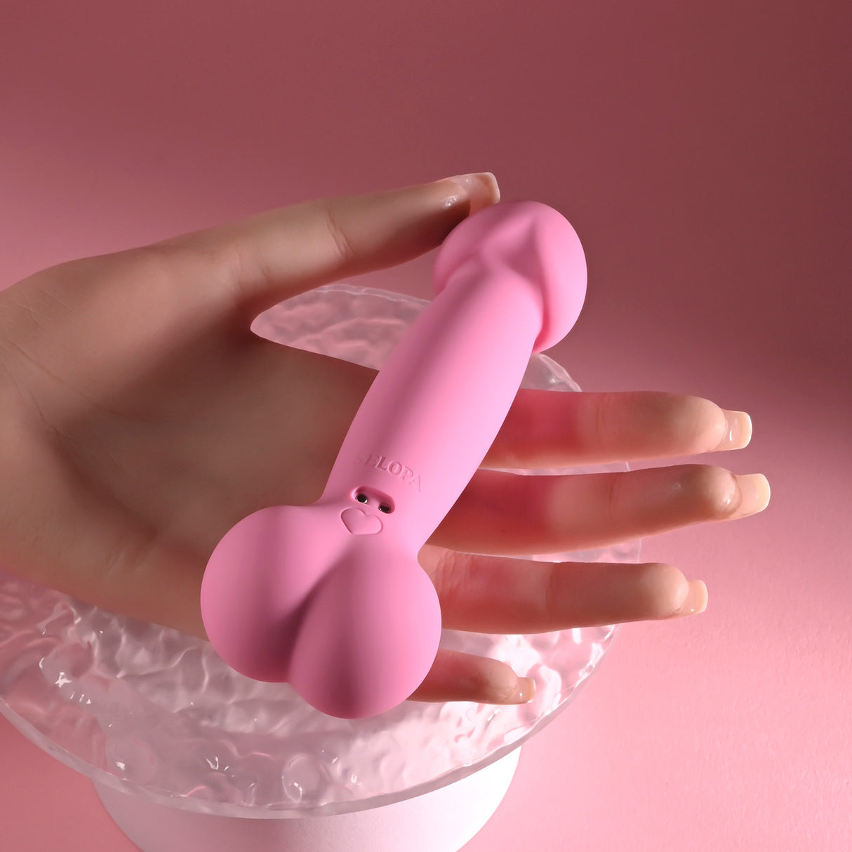 SELOPA - A Bit Nutty Rechargeable Realistic Dildo Vibrator (Pink)