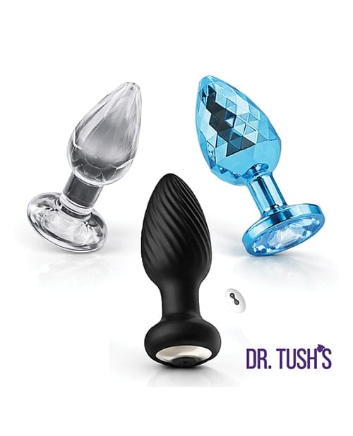 Dr. Tush's - Venture Glass, Metal & Vibrating Anal Plug Set (Multi Colour) DT1006 CherryAffairs