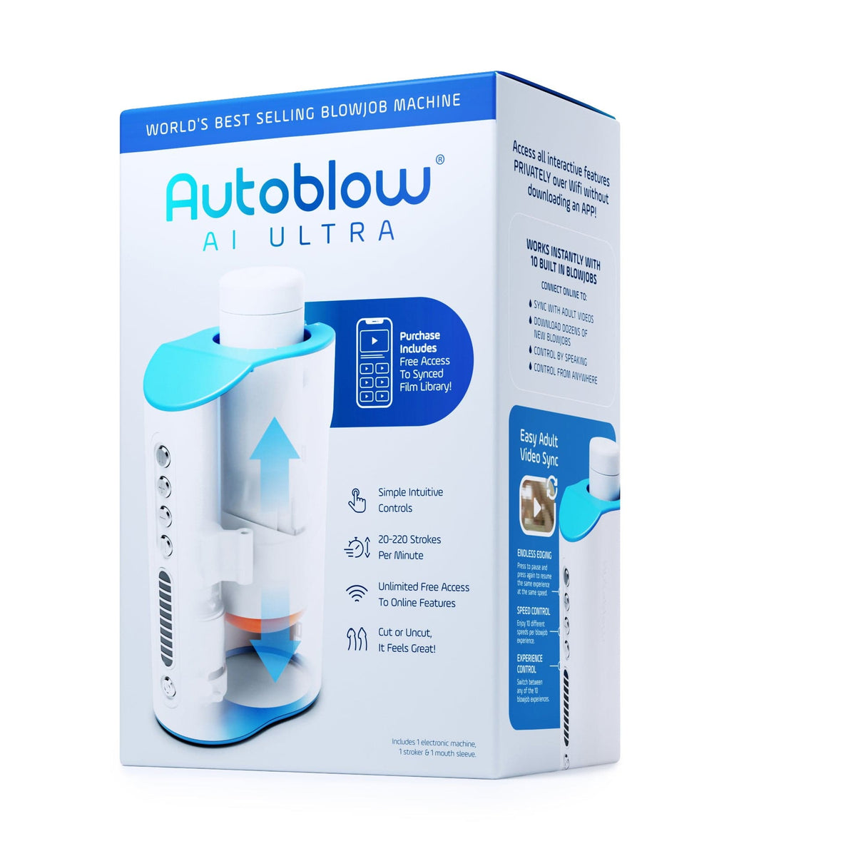 Autoblow - AI Ultra Machine Hands Free Masturbator (White) AB1025 CherryAffairs