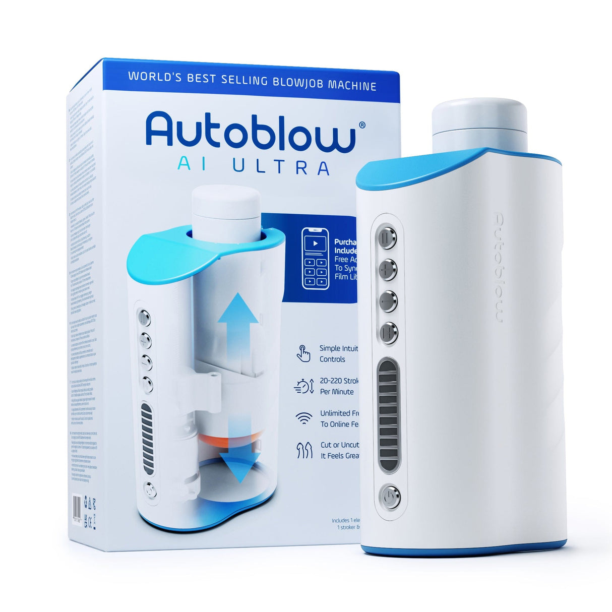 Autoblow - AI Ultra Machine Hands Free Masturbator (White) AB1025 CherryAffairs