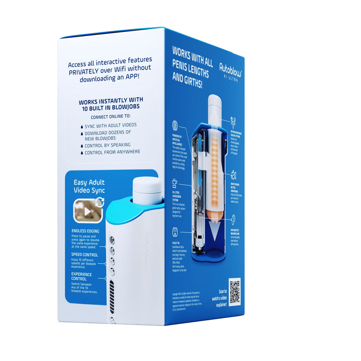 Autoblow - AI Ultra Machine Hands Free Masturbator (White) AB1025 CherryAffairs