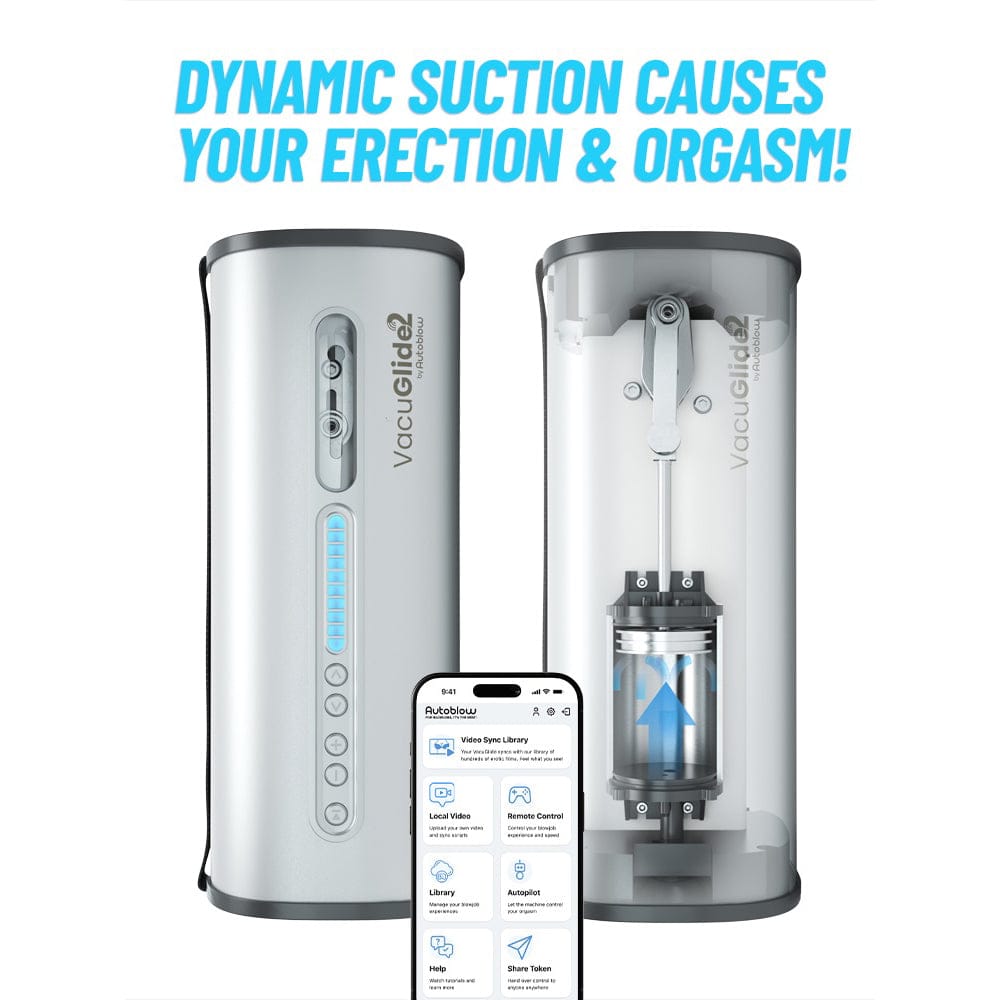 Autoblow - Vacuglide 2 by Autoblow: Suction-Aided Milking Machine (Silver) AB1033 CherryAffairs