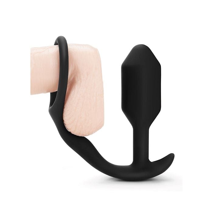 B-Vibe - Snug & Tug Weighted Silicone Cock Ring (Black) BV1037 CherryAffairs