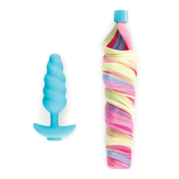 B Vibe - Unicorn Tail Vibrating Butt Plug Special Edition (Blue) BV1020 CherryAffairs