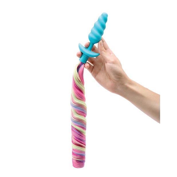 B Vibe - Unicorn Tail Vibrating Butt Plug Special Edition (Blue) BV1020 CherryAffairs
