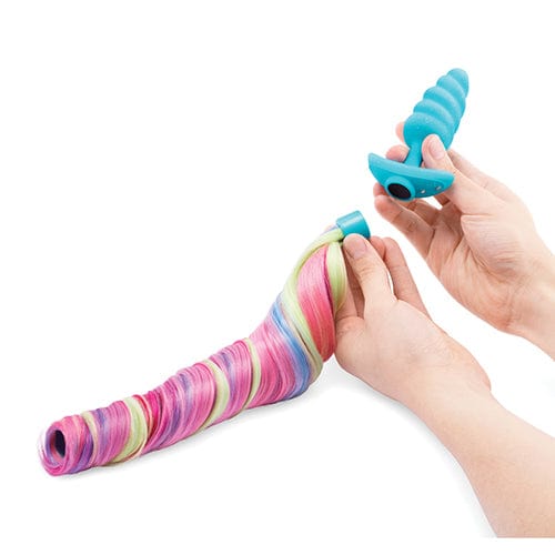 B Vibe - Unicorn Tail Vibrating Butt Plug Special Edition (Blue) BV1020 CherryAffairs