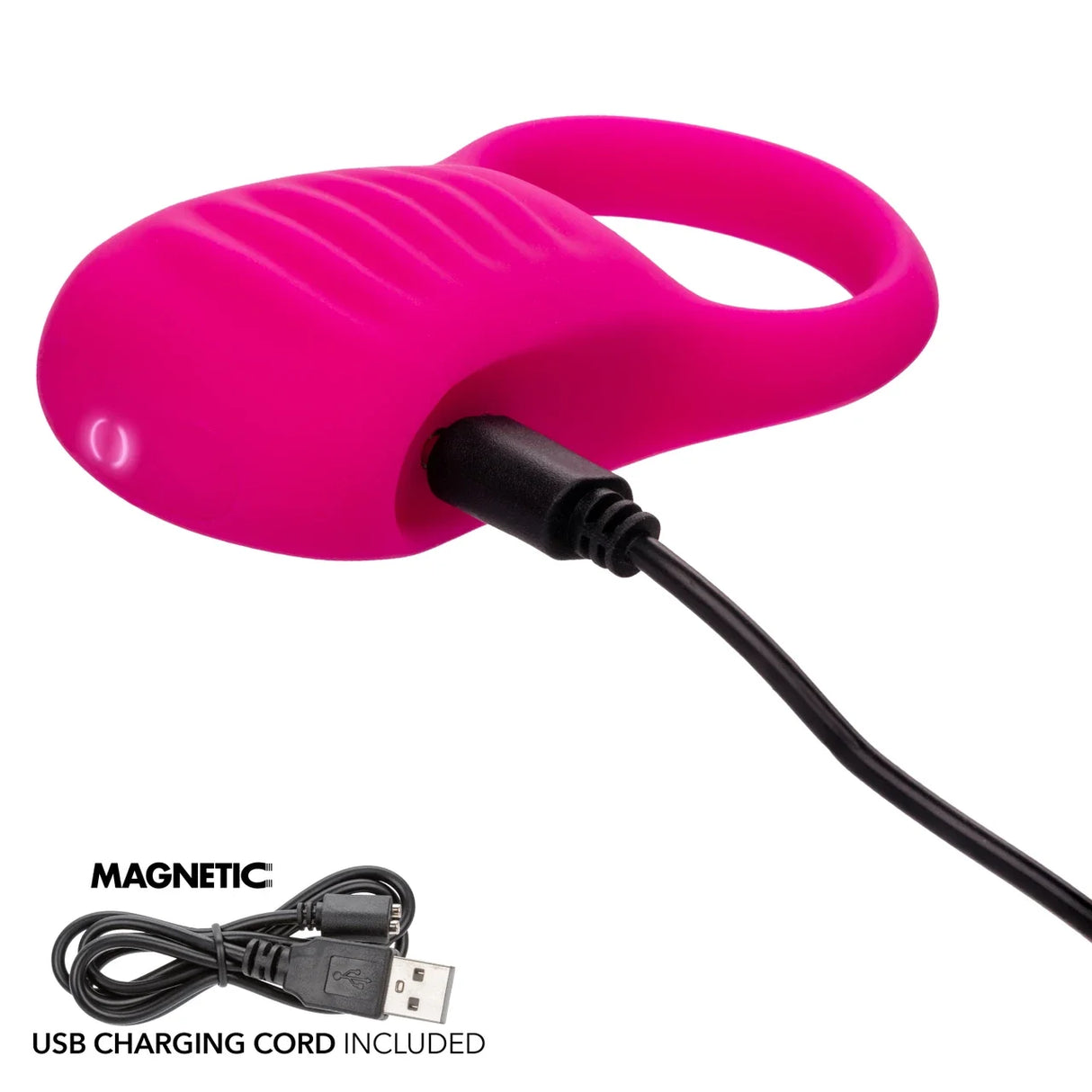 CalExotics - Basic Essentials Rechargeable Ridge Rider Cock Ring (Pink) – product view 7