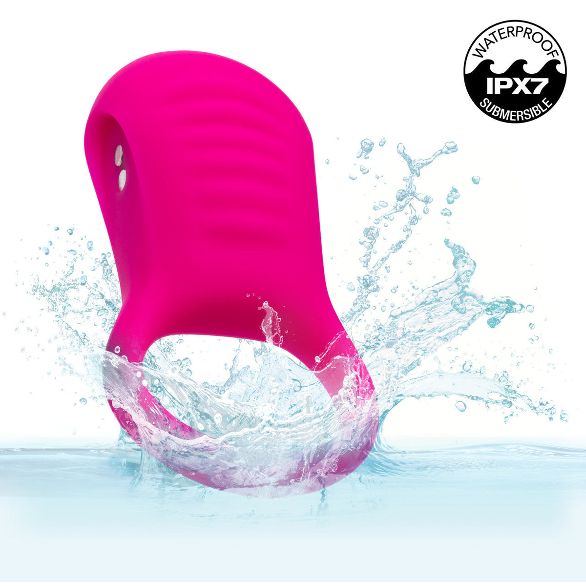 CalExotics - Basic Essentials Rechargeable Ridge Rider Cock Ring (Pink) – product view 8