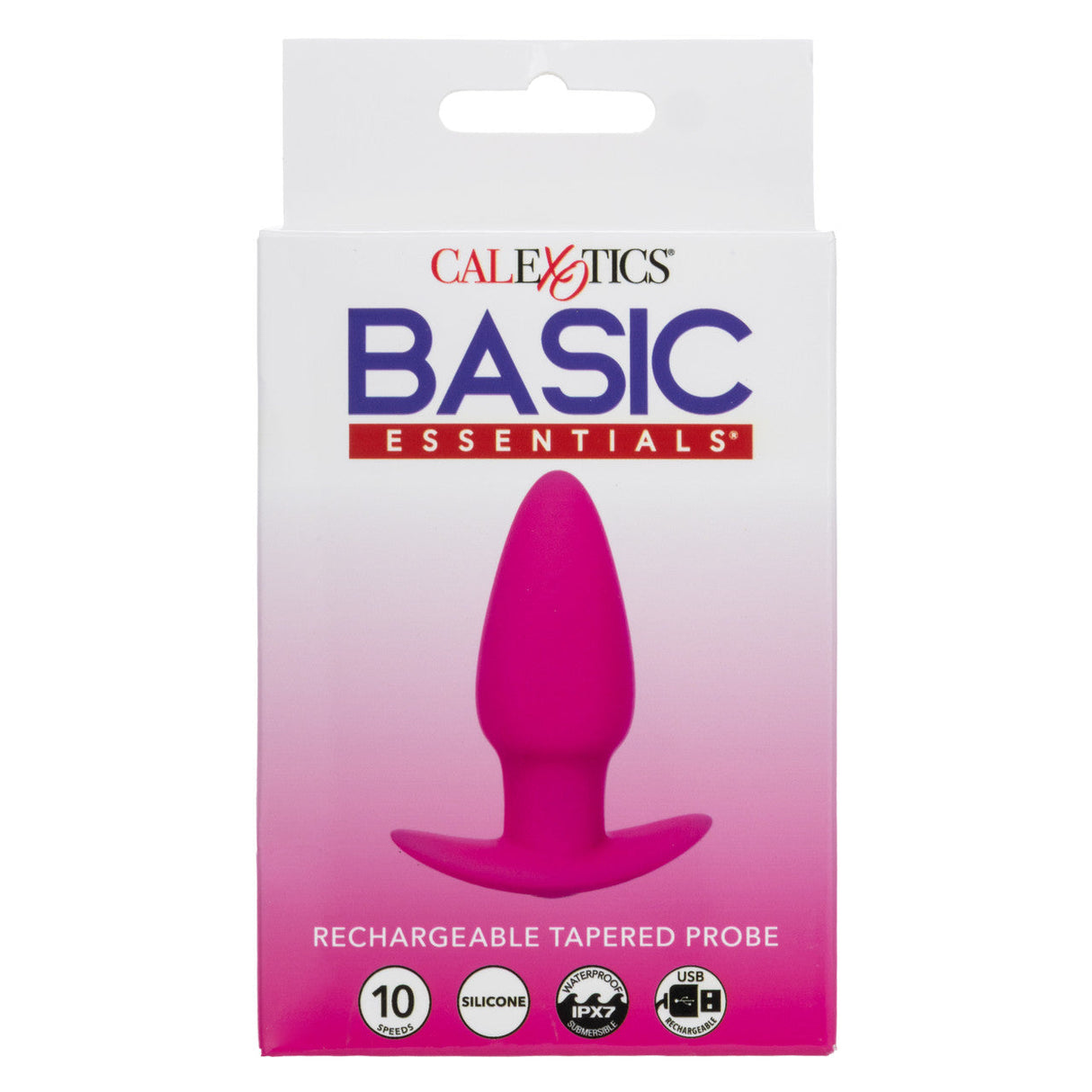 CalExotics - Basic Essentials Rechargeable Tapered Vibrating Probe (Pink) – product view 4