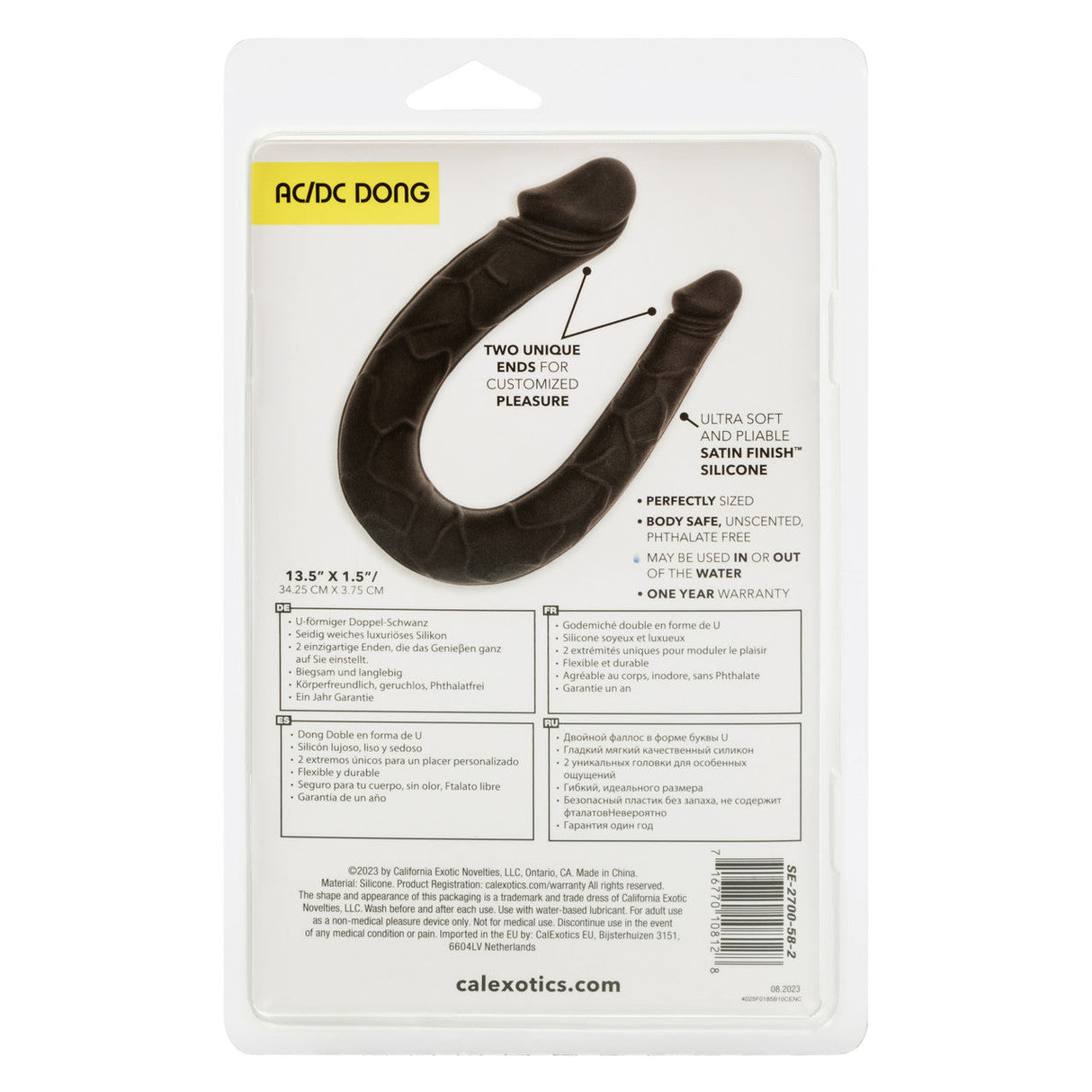 CalExotics - Boundless AC/DC Flexible Double Ended Silicone Dildo (Black) – product view 5