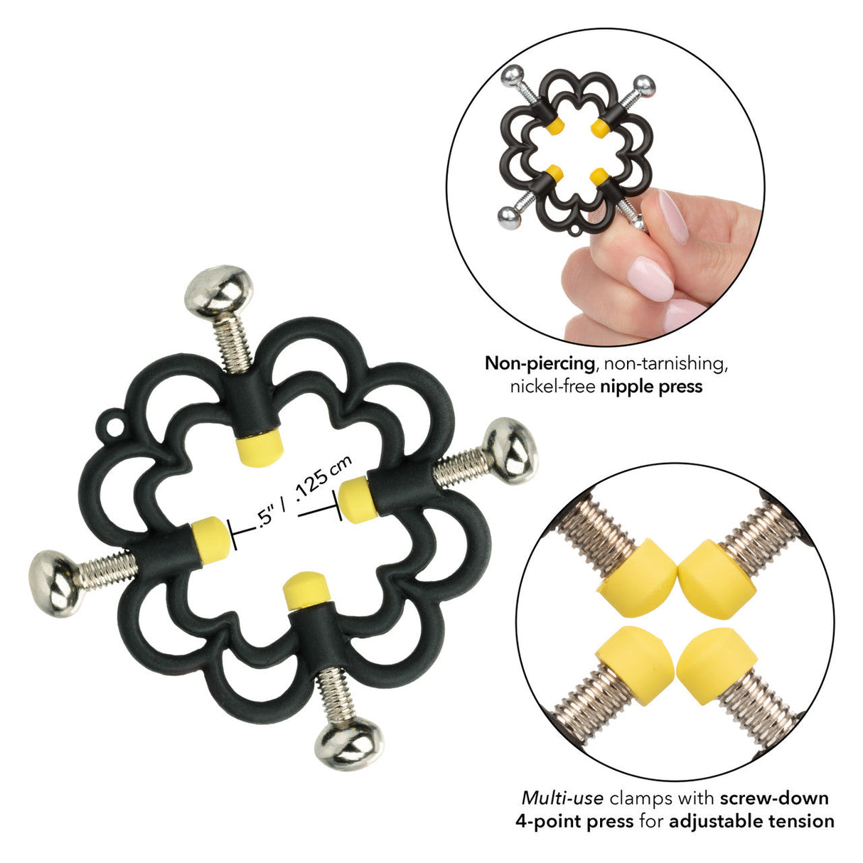 CalExotics - Boundless Adjustable Four Point Nipple Grips (Black) – product view 6