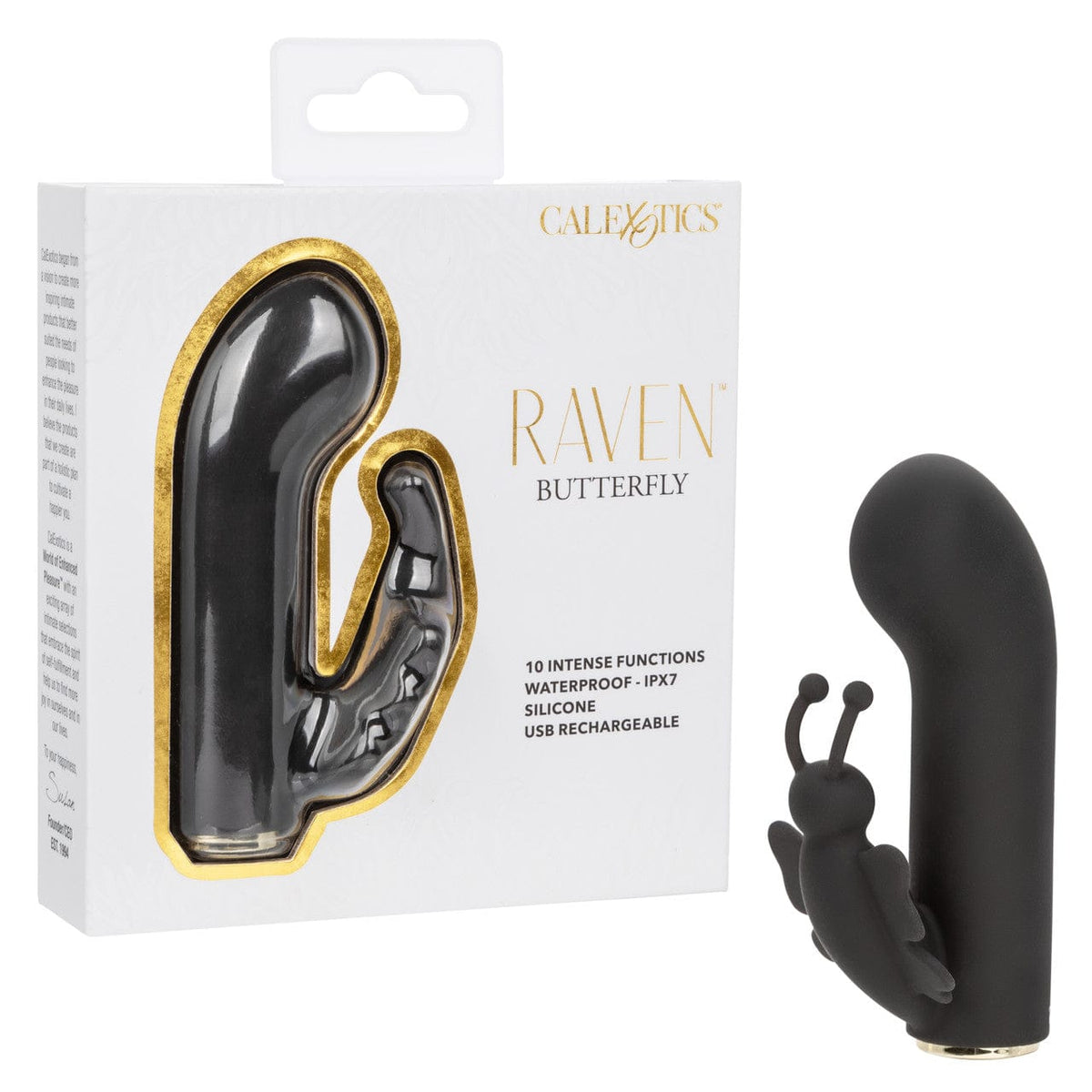CalExotics - Raven Butterfly Rechargeable Mini Dual Vibrator (Black) CE2192 CherryAffairs