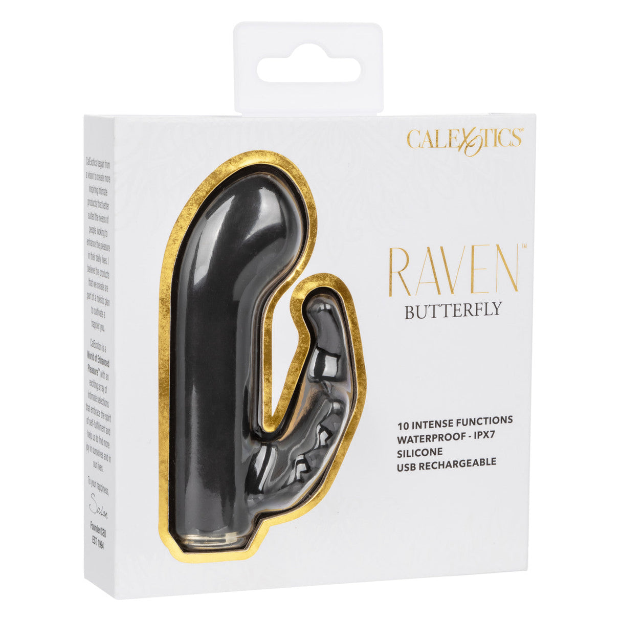 CalExotics - Raven Butterfly Rechargeable Mini Dual Vibrator (Black) – product view 4