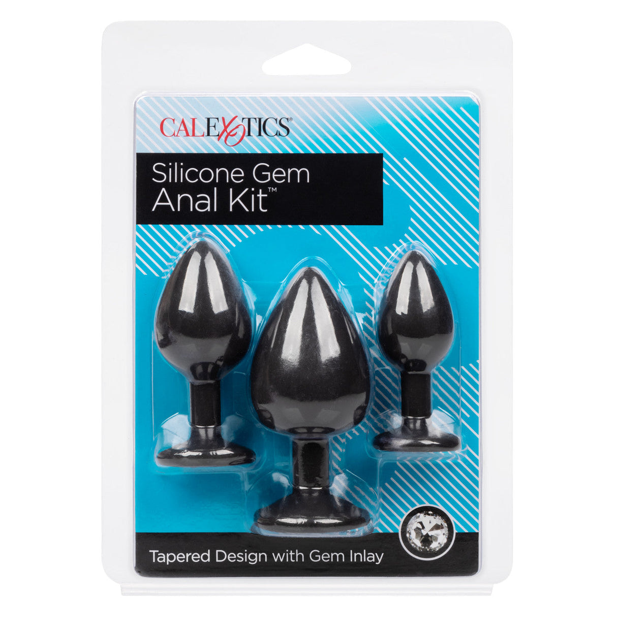 CalExotics - Silicone Gem Graduated Anal Plug Kit (Black) – product view 4