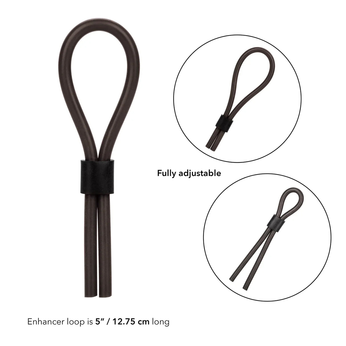 CalExotics - Silicone Stud Adjustable Lasso Cock Ring (Black) – product view 5