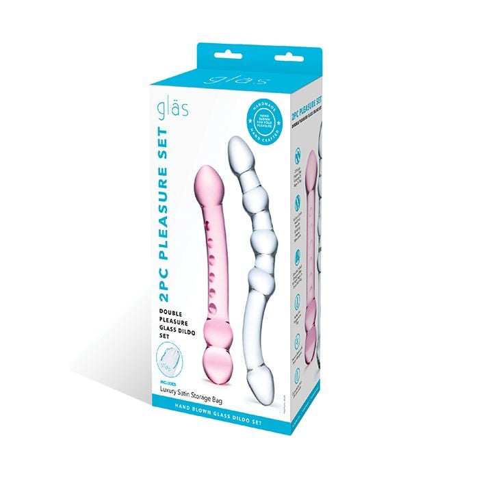 Glas - Double Pleasure Two Piece Glass Dildo Set (Clear) – product image