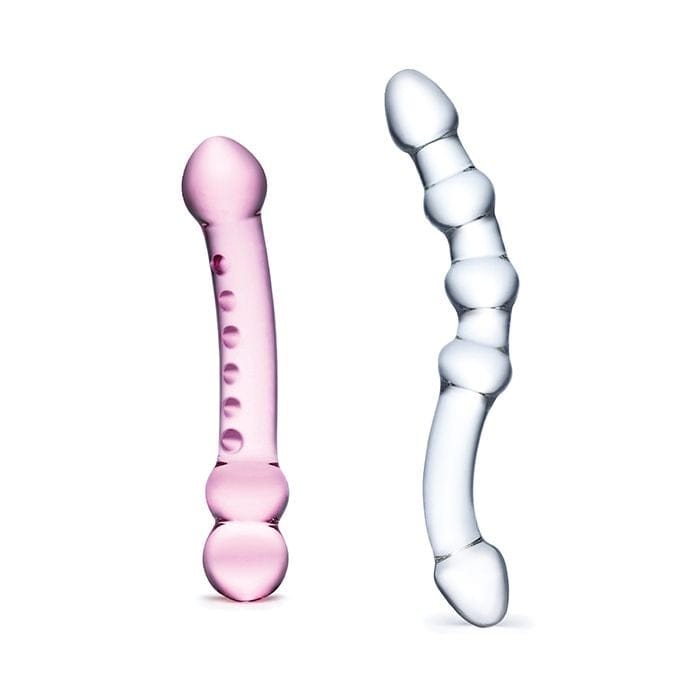 Glas - Double Pleasure Two Piece Glass Dildo Set (Clear) GL1048 CherryAffairs