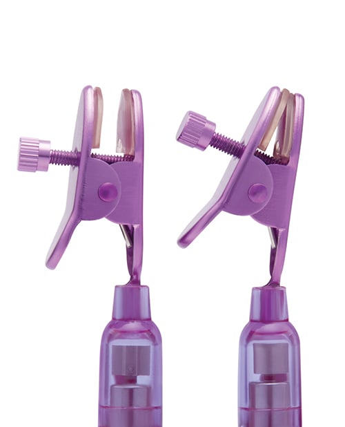 Lux Fetish - Vibrating Nipple Clamps with Wired Controller – product view 3