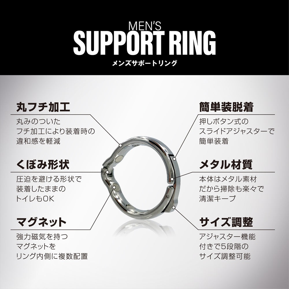 Magic Eyes - Men's Support Five Stage Adjustable Metal Cock Ring – product view 4