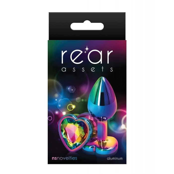 NS Novelties - Rear Assets Small Rainbow Heart Aluminium Anal Plug NS1175 CherryAffairs