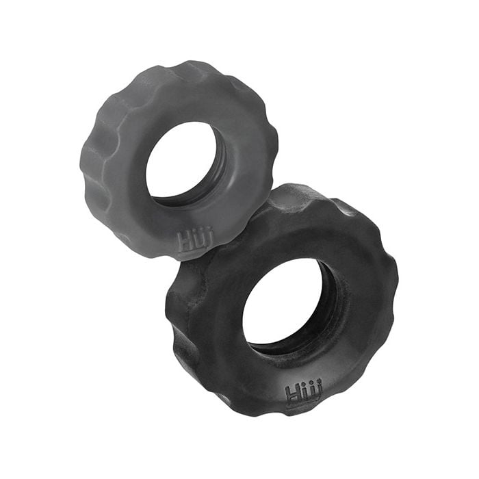 Hunky Junk - Cog Textured Cock Ring Set in Two Sizes – product view 3