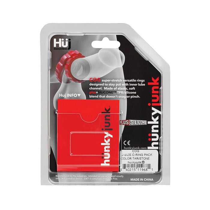 Hunky Junk - Cog Textured Cock Ring Set in Two Sizes – product view 5