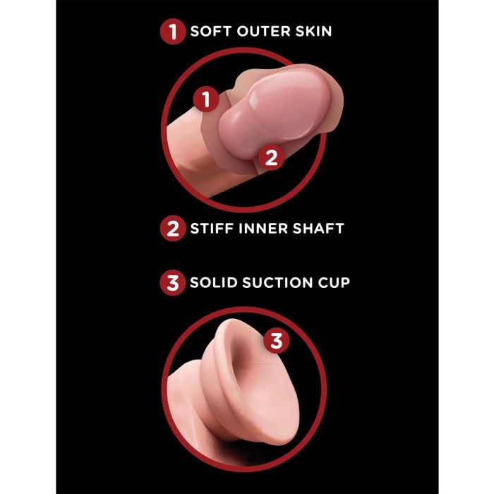 Pipedream - King Cock Plus Triple-Density Dildo with Swinging Balls – product view 5
