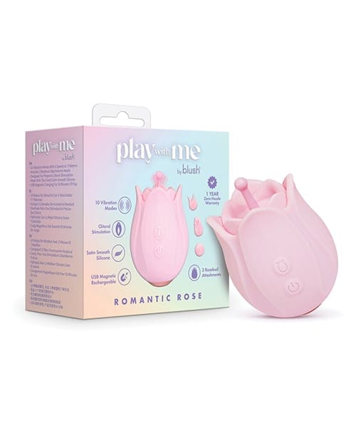 Blush Novelties - Play With Me Romantic Rose Rechargeable Silicone Clitoral Vibrator (Pink) BN1178 CherryAffairs
