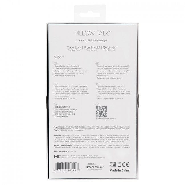 BMS - Pillow Talk Sassy Luxurious G Spot Vibrator G Spot Dildo (Vibration) Rechargeable