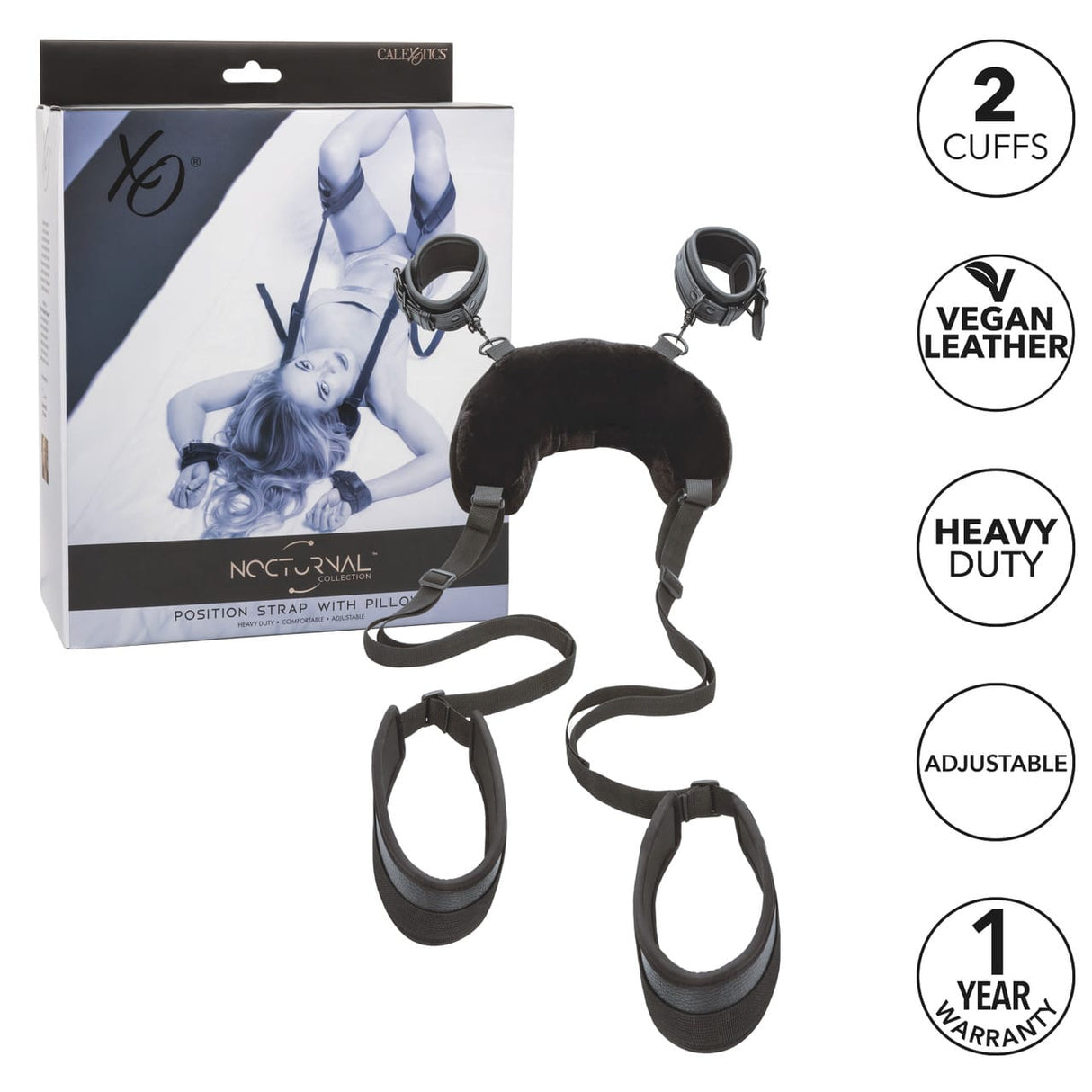 CalExotics - Nocturnal Positioning Strap with Pillow (Black) CE2164 CherryAffairs