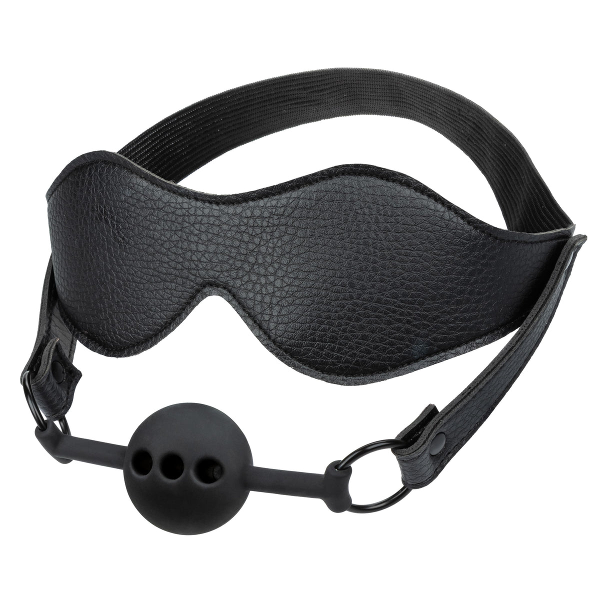 California Exotics - Nocturnal Collection Eye Mask and Breathable Ball Gag (Black) CE2136 CherryAffairs