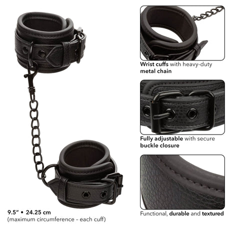 California Exotics - Nocturnal Collection Wrist Cuffs (Black) CE2075 CherryAffairs