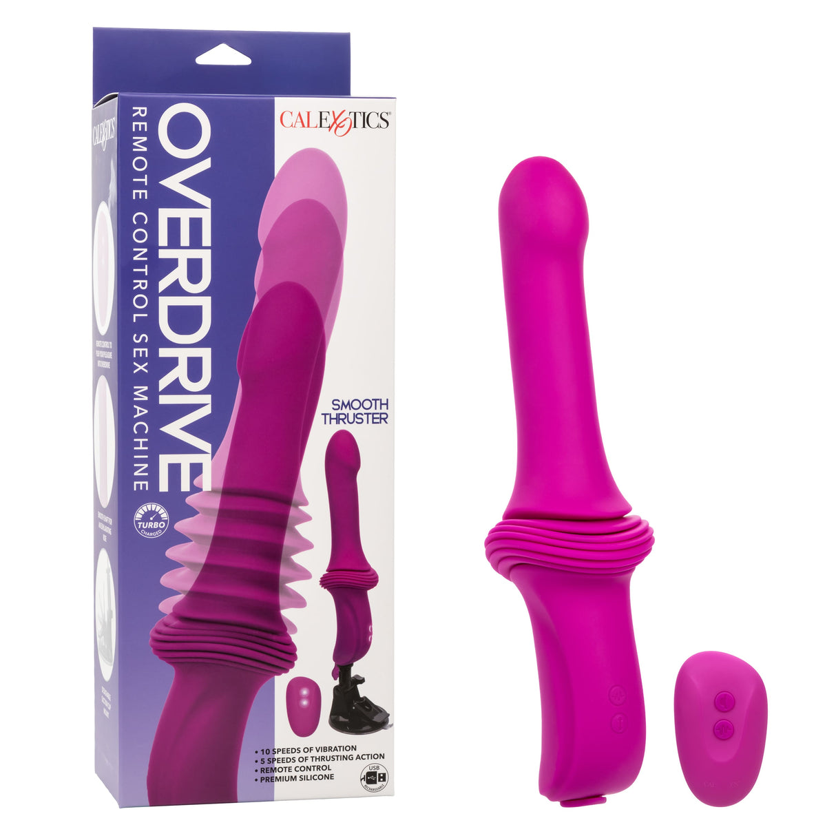 California Exotics - Overdrive Remote Control Sex Machine Smooth Thruster (Pink) CE2118 CherryAffairs