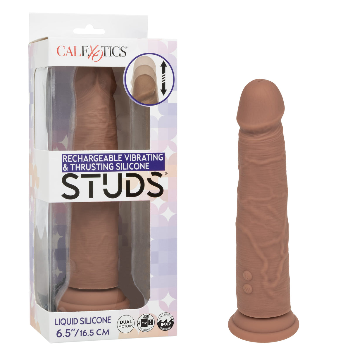 California Exotics - Rechargeable Vibrating Thrusting Silicone Studs Realistic Dildo CherryAffairs