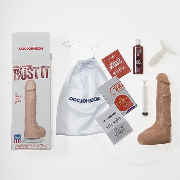 Doc Johnson - Bust It Squirting Realistic Cock with 1oz Nut Butter CherryAffairs