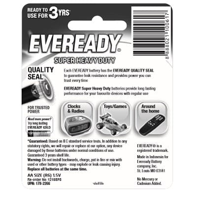 Eveready - Super Heavy Duty M1215 AA Battery Value Pack CherryAffairs